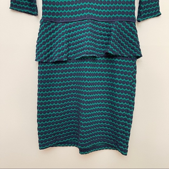 Max Studio Polkadot‎ Lightweight Knit Peplum Pencil Skirt Dress - Picture 5 of 8